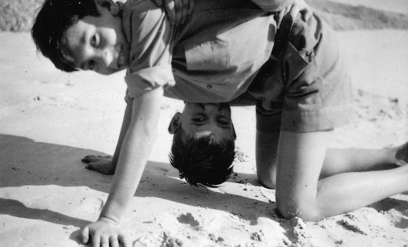 Albie playing with his younger brother Johnny on Clifton Beach.