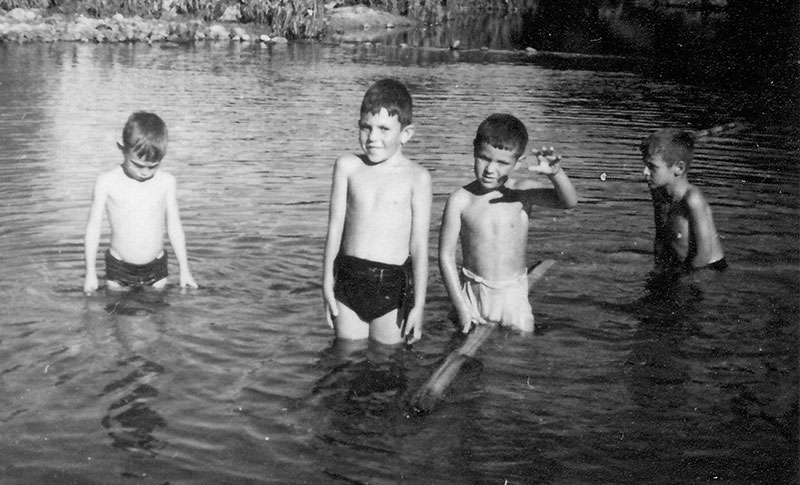 Albie, brother Johnny and friends – possibly Berg River, near Paarl