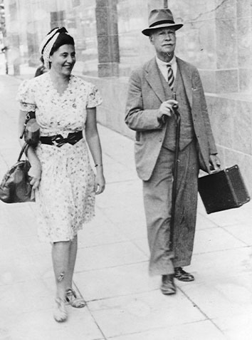 Ray Sachs (Albie’s mother), who was the typist for Moses Kotane, the General Secretary of the Communist Party, walking with Bill Andrews, Chairman of the Communist Party of South Africa, on the streets of Cape Town.