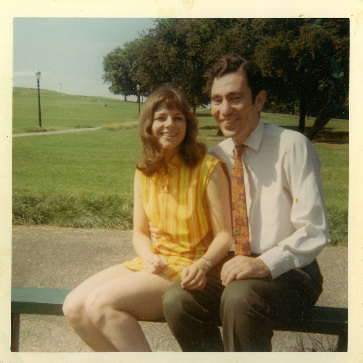 Albie and Stephanie sitting on Primrose Hill, while residing at Impala House in the Chalk Farm area.