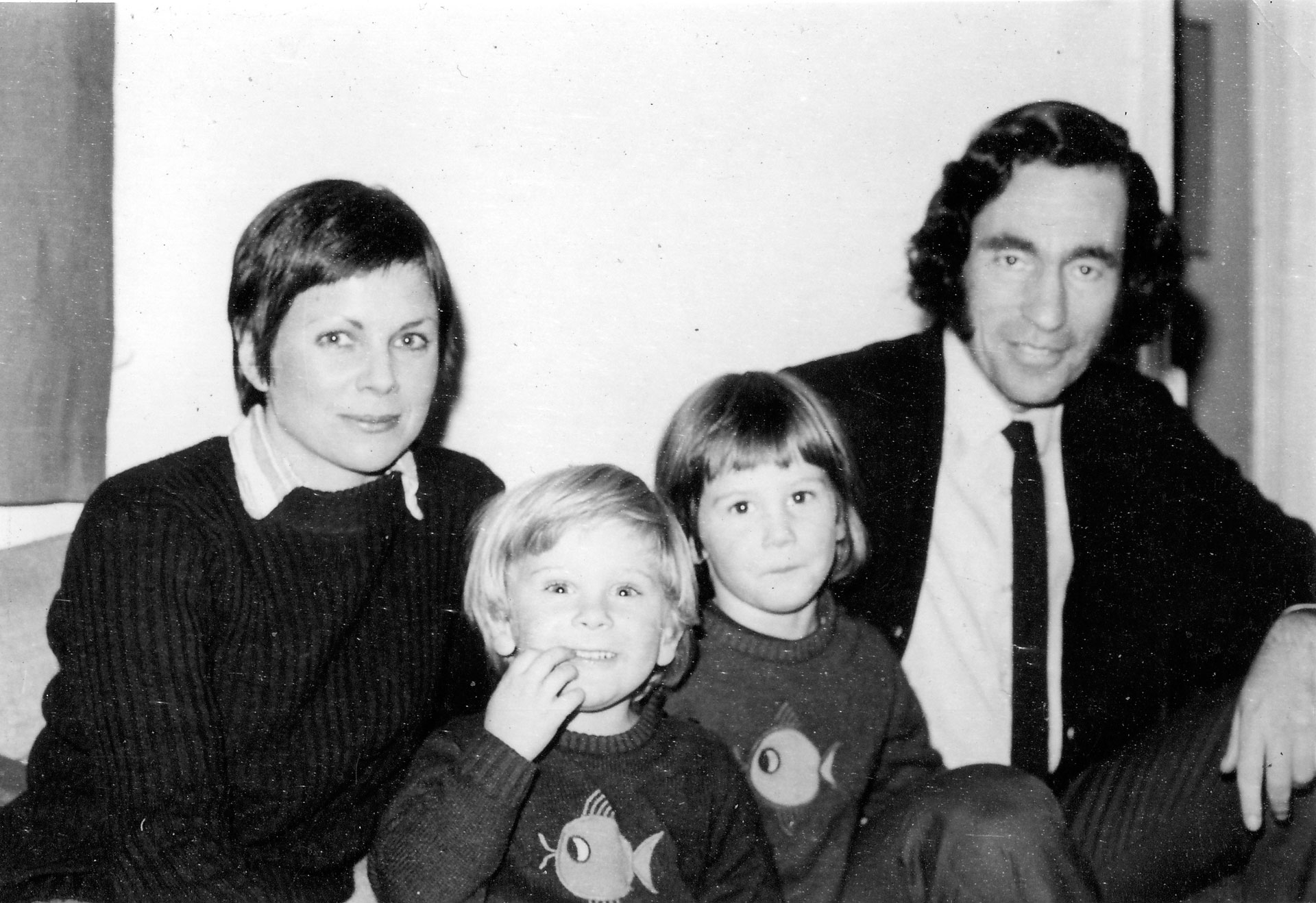 Family portrait. From left: Stephanie, Michael, Alan and Albie in London.