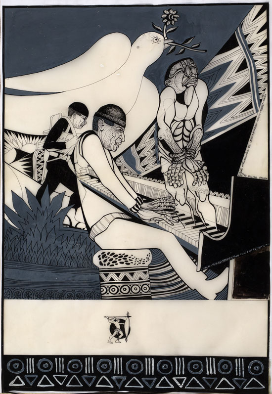 Concert poster illustration by João Craveirinha, titled ‘Ode to Abdullah Ibrahim’.