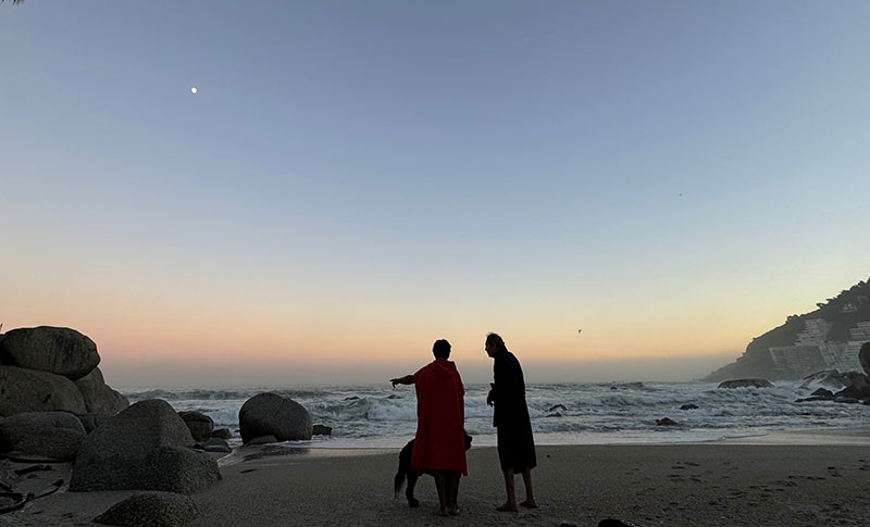 Albie, Vanessa, Doodle at sunrise - Clifton