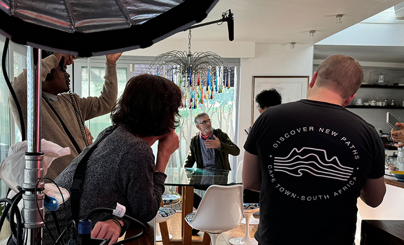 Albie, Alan Sachs, Vanessa and film crew